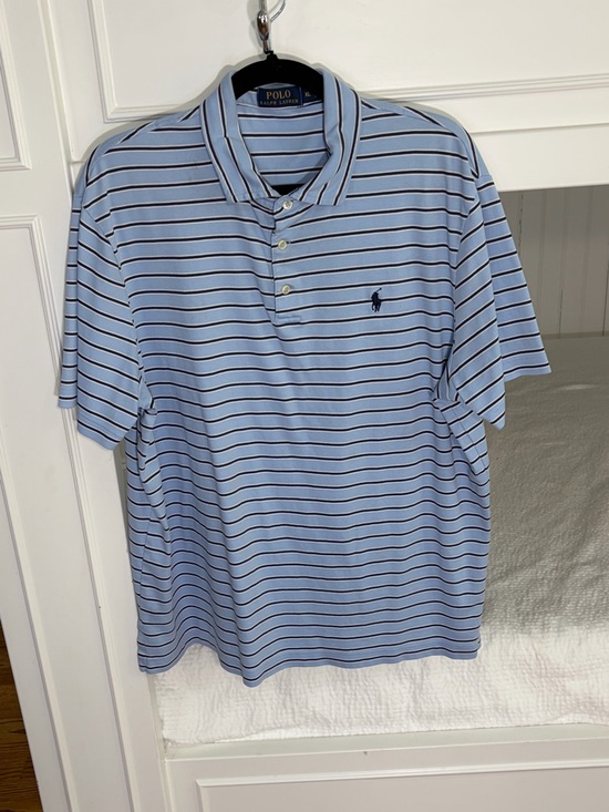 Polo Ralph Lauren Other - Polo Ralph Lauren Light Blue & Navy Striped Short Sleeve Polo 100% cotton (XL)